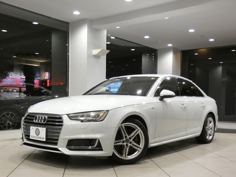 アウディ A4 A4 2.0TFSI ｽﾎﾟｰﾂ SﾗｲﾝPKG　ADVｷｰ 追ACC ﾚｰﾝｱｼｽﾄ Audiﾌﾟﾚｾﾝｽ 黒半革 ﾋｰﾀｰ MMIﾅﾋﾞ ﾊﾞｰﾁｬﾙCP Bｶﾒﾗ PDC ﾏﾄﾘｸｽLEDﾗｲﾄ Sﾗｲﾝｴｸｽﾃﾘｱ＆18AW　2年保証