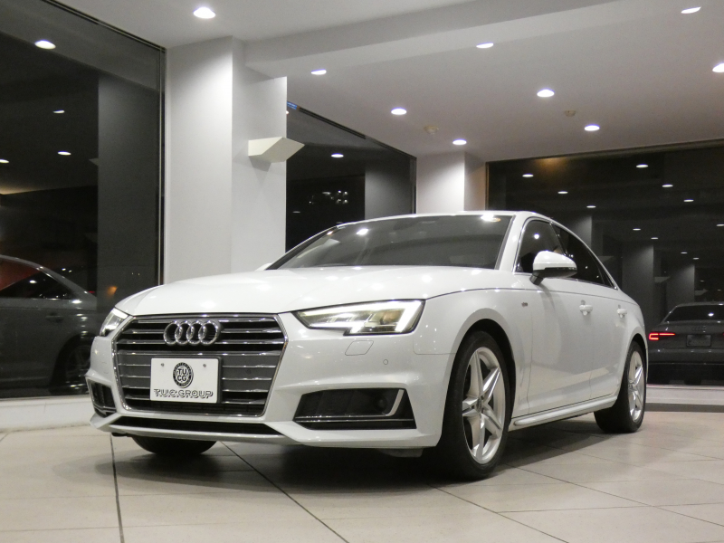 アウディ A4 A4 2.0TFSI ｽﾎﾟｰﾂ SﾗｲﾝPKG　ADVｷｰ 追ACC ﾚｰﾝｱｼｽﾄ Audiﾌﾟﾚｾﾝｽ 黒半革 ﾋｰﾀｰ MMIﾅﾋﾞ ﾊﾞｰﾁｬﾙCP Bｶﾒﾗ PDC ﾏﾄﾘｸｽLEDﾗｲﾄ Sﾗｲﾝｴｸｽﾃﾘｱ＆18AW　2年保証