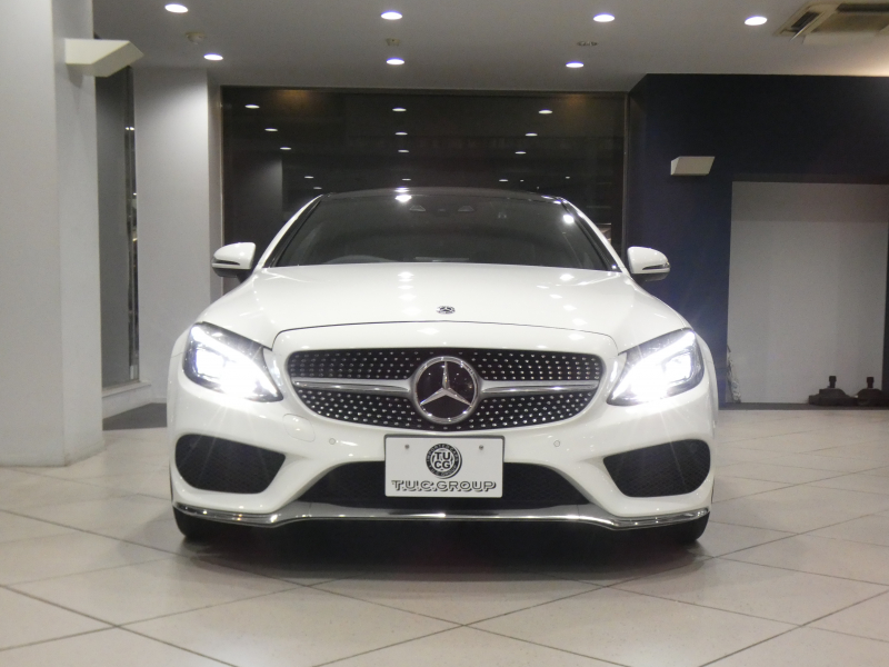 メルセデスベンツ Cクラス C180ｸｰﾍﾟ ｽﾎﾟｰﾂ+ ﾚｰﾀﾞｰｾｰﾌﾃｨPKG　黒革 ﾊﾟﾉﾗﾏSR ﾅﾋﾞTV ﾍｯﾄﾞｱｯﾌﾟDSP Meｺﾈｸﾄ Bｶﾒﾗ PTS LEDﾗｲﾄ ｱﾝﾋﾞｴﾝﾄﾗｲﾄ AMGｽﾀｲﾘﾝｸﾞ&19AW　2年保証