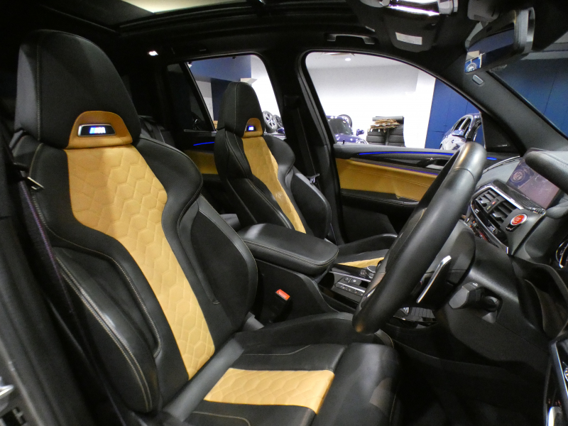 BMW Mシリーズ X3 Mｺﾝﾍﾟﾃｨｼｮﾝ　ｺﾝﾌｫA Dｱｼｽﾄ+ 追ACC ﾚｰﾝCHW 衝突軽減 黒&ﾍﾞｰｼﾞｭ革 ﾋｰﾀｰ&ﾍﾞﾝﾁﾚｰﾀｰ ☆ﾊﾟﾉﾗﾏSR iﾄﾞﾗｲﾌﾞﾅﾋﾞﾗｲﾌﾞCP harman/K ｼﾞｪｽﾁｬｰC ﾍｯﾄﾞｱｯﾌﾟDSP LEDﾗｲﾄ 専用ｴｸｽﾃﾘｱ&21AW ｱｲﾊﾞｯﾊｻｽ 510ps　2年保証